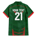 Custom Bangladesh Cricket Family Matching Off Shoulder Short Dress and Hawaiian Shirt Go Tigers Sporty Version