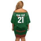 Custom Bangladesh Cricket Family Matching Off Shoulder Short Dress and Hawaiian Shirt Go Tigers Sporty Version