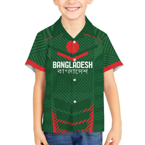 Custom Bangladesh Cricket Family Matching Off Shoulder Short Dress and Hawaiian Shirt Go Tigers Sporty Version
