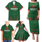 Custom Bangladesh Cricket Family Matching Puletasi and Hawaiian Shirt Go Tigers Sporty Version