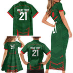 Custom Bangladesh Cricket Family Matching Short Sleeve Bodycon Dress and Hawaiian Shirt Go Tigers Sporty Version