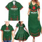 Custom Bangladesh Cricket Family Matching Summer Maxi Dress and Hawaiian Shirt Go Tigers Sporty Version