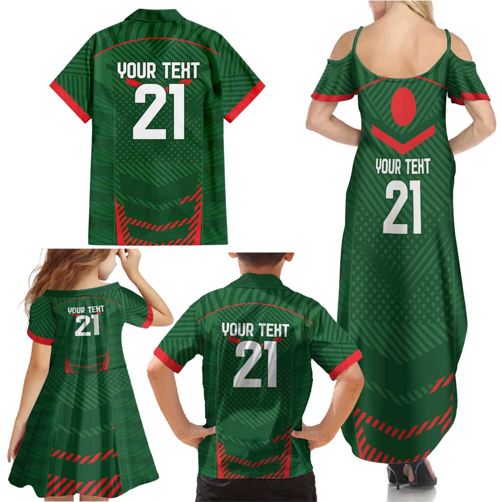 Custom Bangladesh Cricket Family Matching Summer Maxi Dress and Hawaiian Shirt Go Tigers Sporty Version
