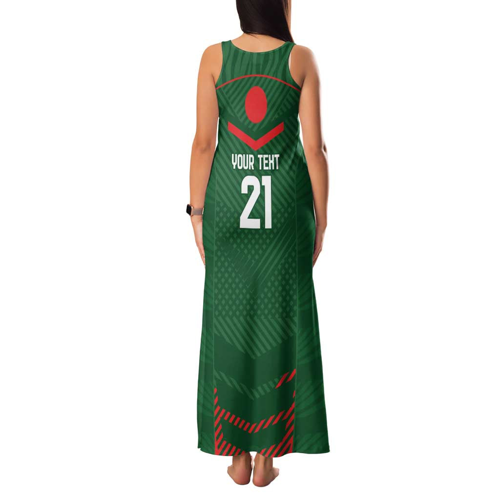 Custom Bangladesh Cricket Family Matching Tank Maxi Dress and Hawaiian Shirt Go Tigers Sporty Version