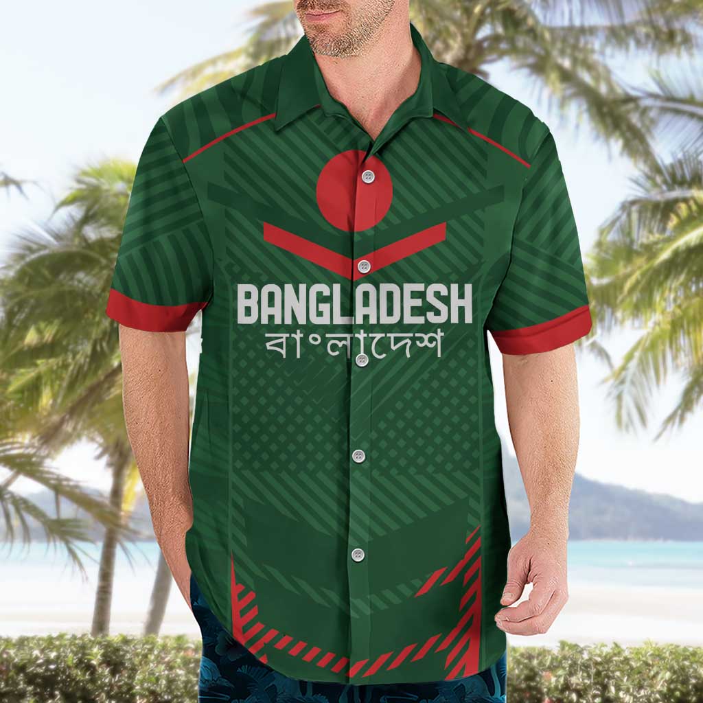 Custom Bangladesh Cricket Hawaiian Shirt Go Tigers Sporty Version