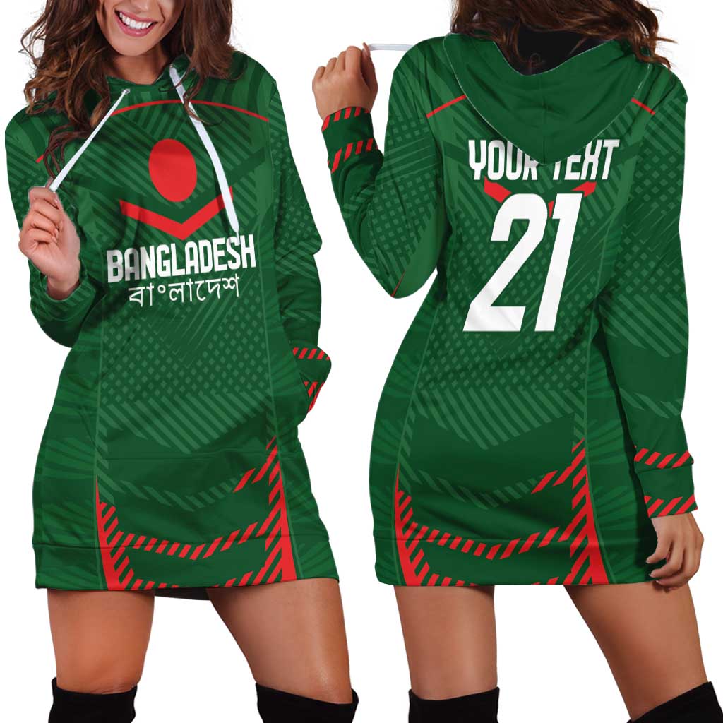 Custom Bangladesh Cricket Hoodie Dress Go Tigers Sporty Version