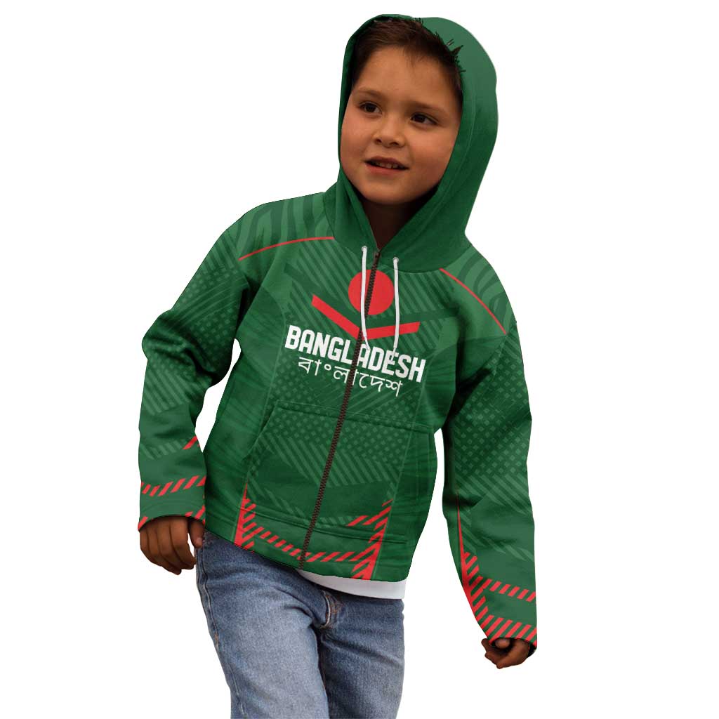 Custom Bangladesh Cricket Kid Hoodie Go Tigers Sporty Version
