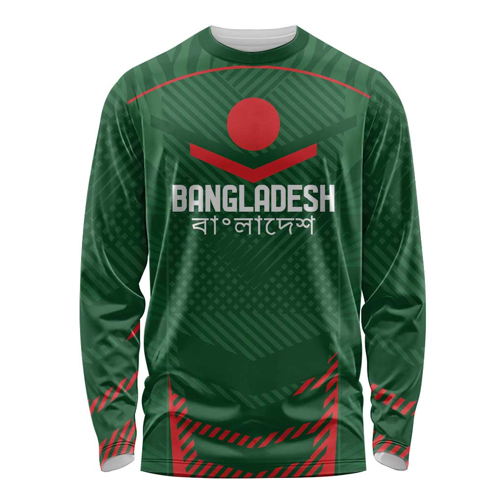 Custom Bangladesh Cricket Long Sleeve Shirt Go Tigers Sporty Version