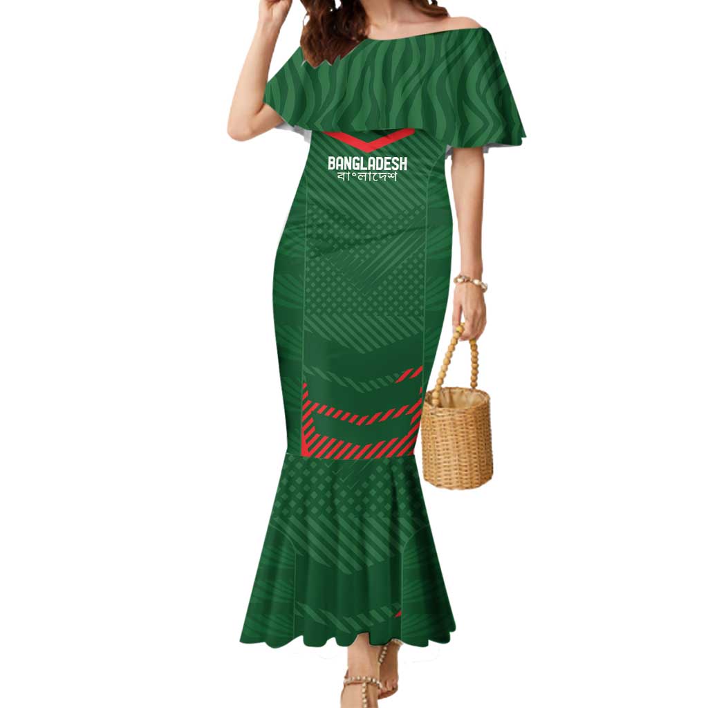 Custom Bangladesh Cricket Mermaid Dress Go Tigers Sporty Version