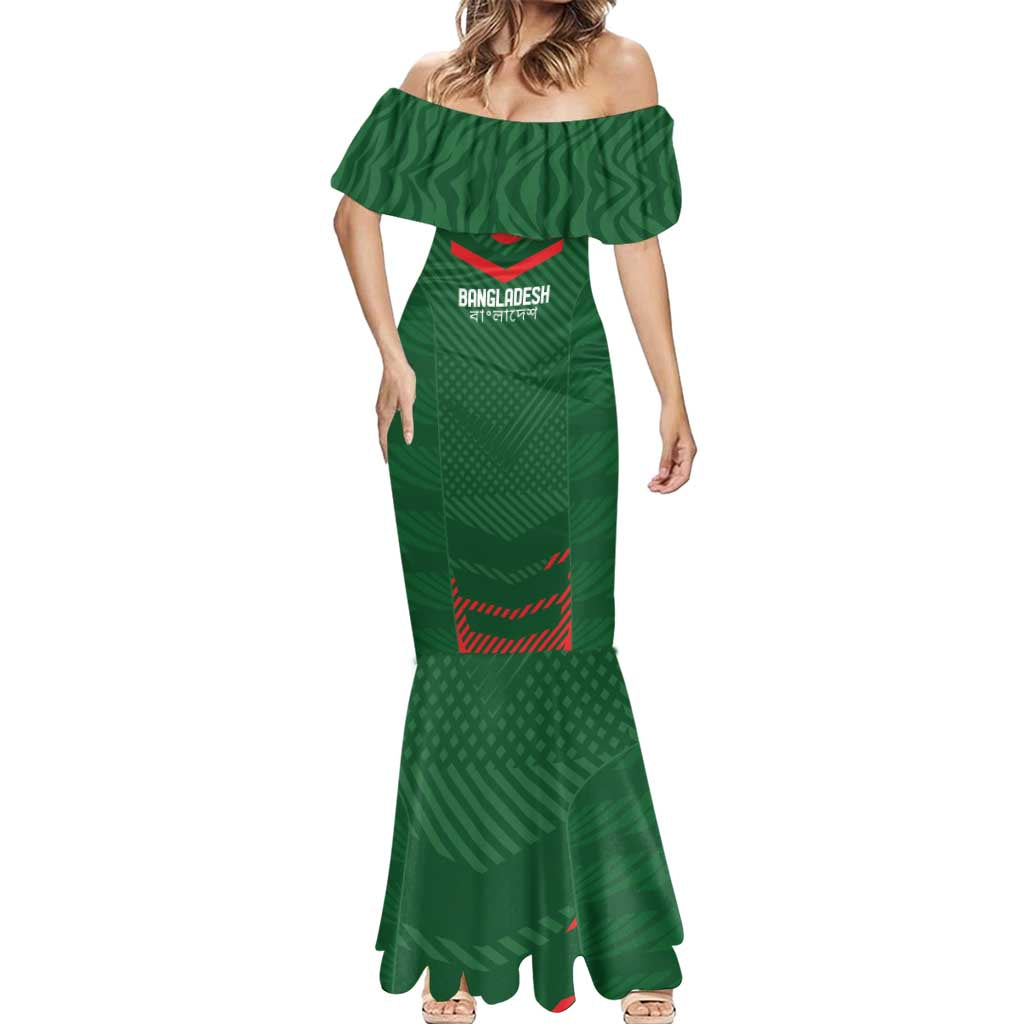 Custom Bangladesh Cricket Mermaid Dress Go Tigers Sporty Version