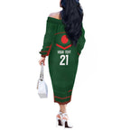 Custom Bangladesh Cricket Off The Shoulder Long Sleeve Dress Go Tigers Sporty Version