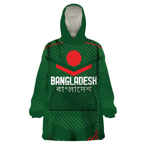 Custom Bangladesh Cricket Wearable Blanket Hoodie Go Tigers Sporty Version
