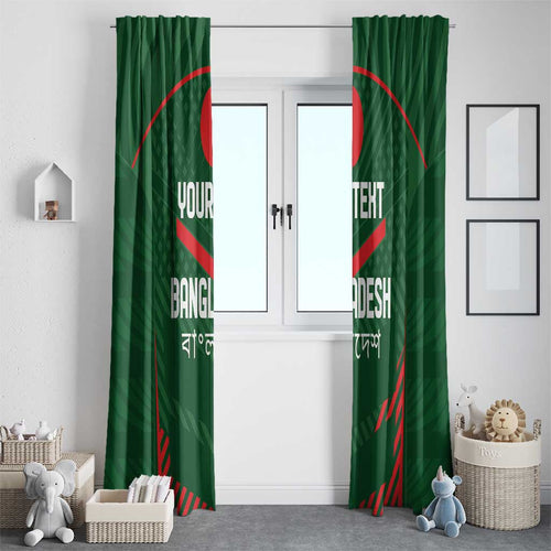 Custom Bangladesh Cricket Window Curtain Go Tigers Sporty Version