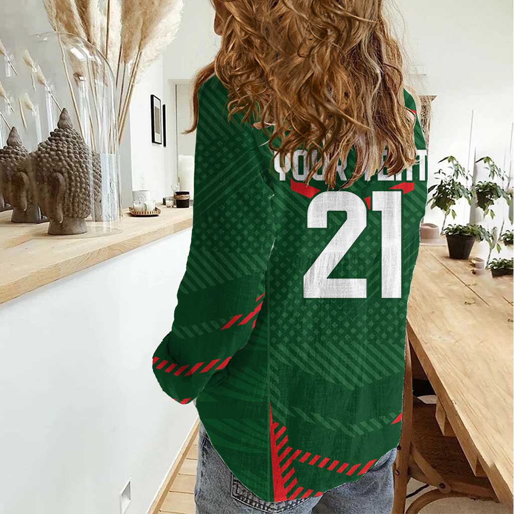Custom Bangladesh Cricket Women Casual Shirt Go Tigers Sporty Version