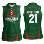 Custom Bangladesh Cricket Women Sleeveless Polo Shirt Go Tigers Sporty Version