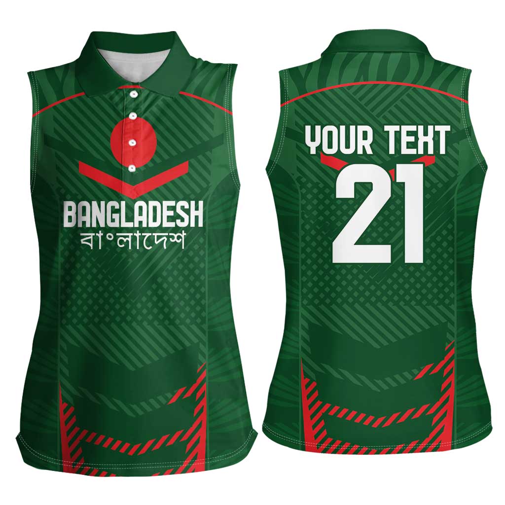 Custom Bangladesh Cricket Women Sleeveless Polo Shirt Go Tigers Sporty Version