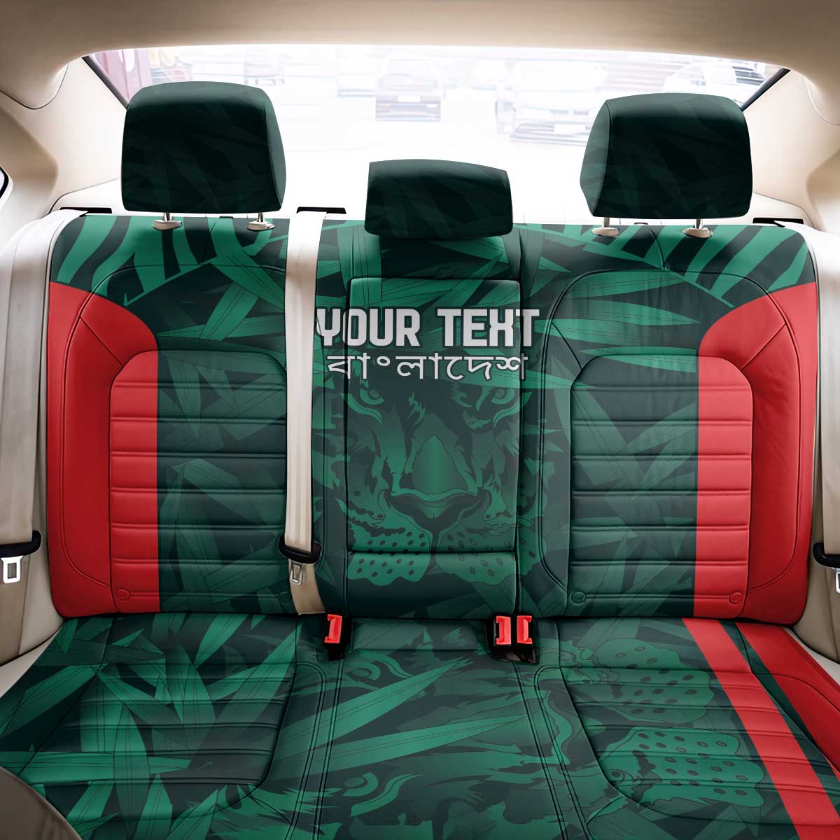 Royal Bengal Tiger Bangladesh Cricket Custom Back Car Seat Cover The Red and Green Version
