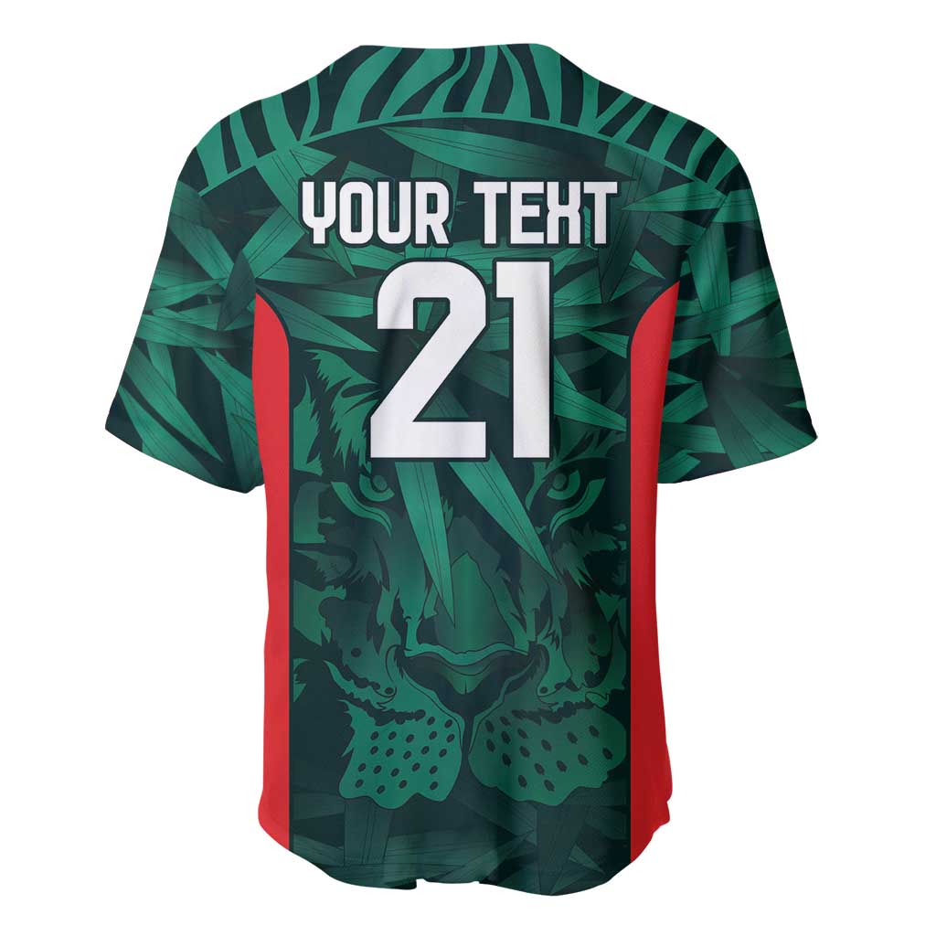 Royal Bengal Tiger Bangladesh Cricket Custom Baseball Jersey The Red and Green Version