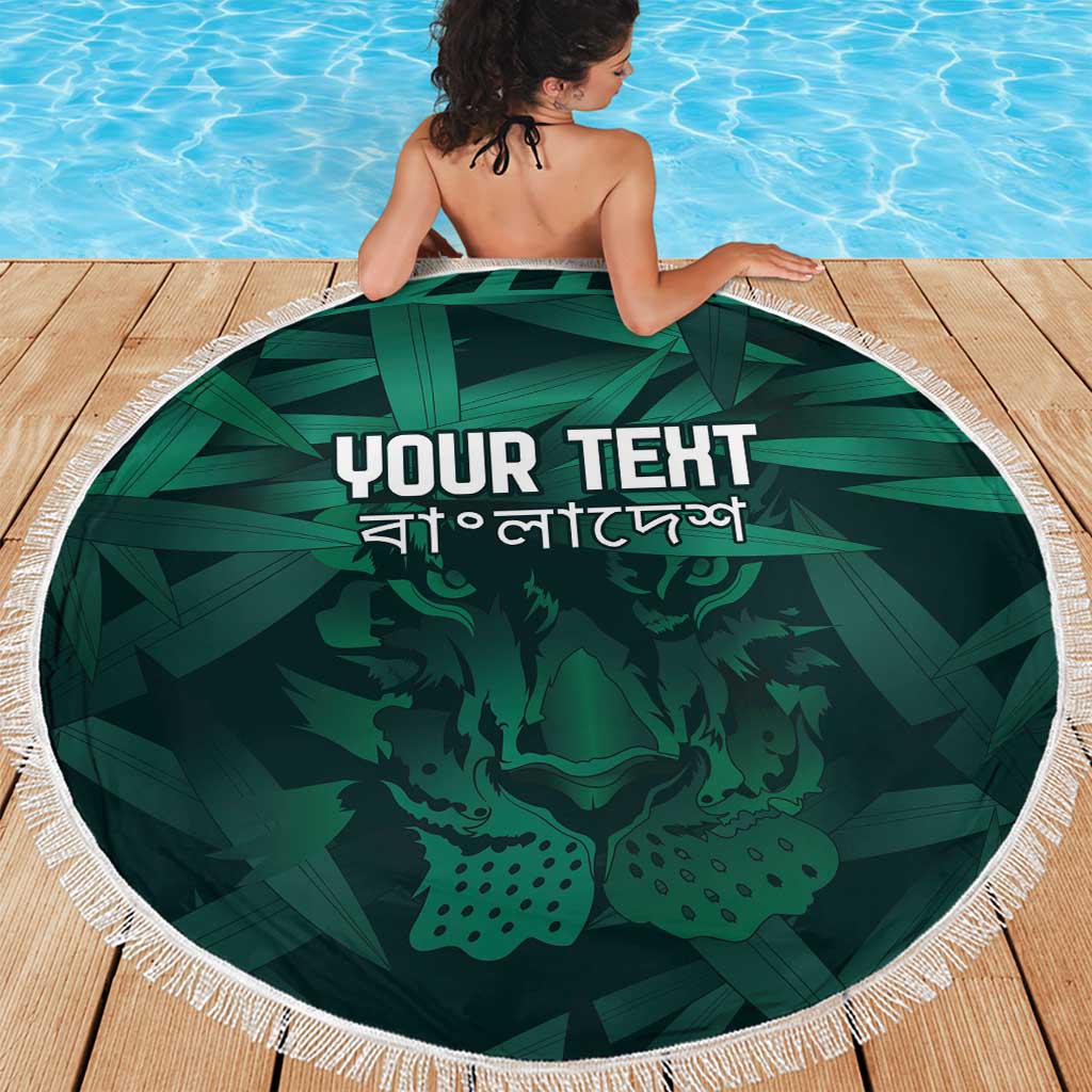 Royal Bengal Tiger Bangladesh Cricket Custom Beach Blanket The Red and Green Version