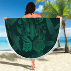 Royal Bengal Tiger Bangladesh Cricket Custom Beach Blanket The Red and Green Version