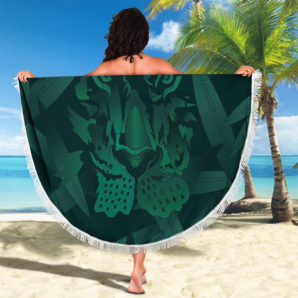 Royal Bengal Tiger Bangladesh Cricket Custom Beach Blanket The Red and Green Version