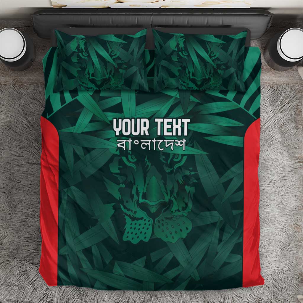 Royal Bengal Tiger Bangladesh Cricket Custom Bedding Set The Red and Green Version
