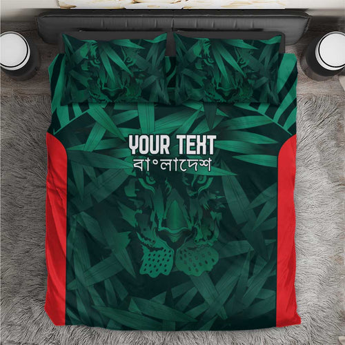 Royal Bengal Tiger Bangladesh Cricket Custom Bedding Set The Red and Green Version