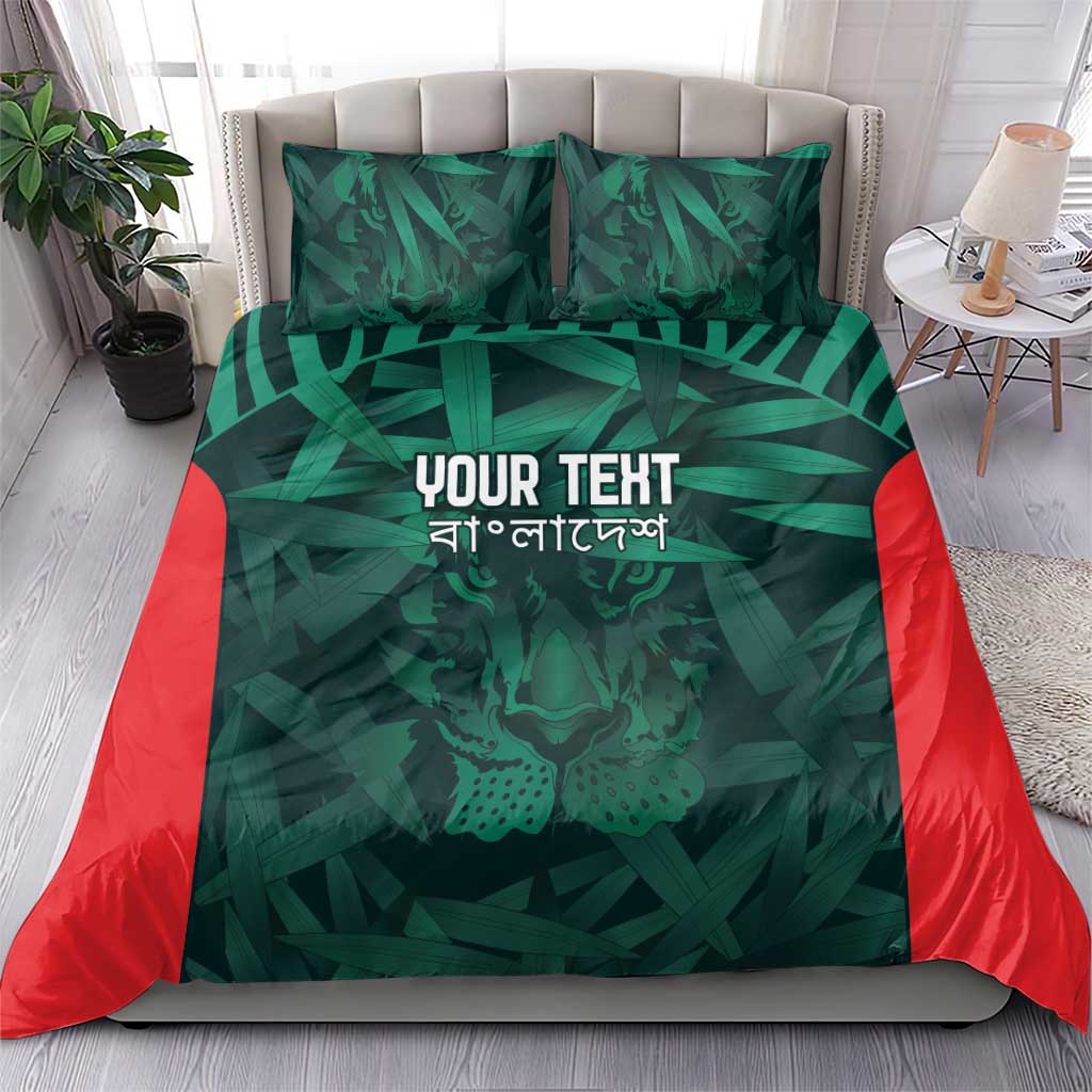Royal Bengal Tiger Bangladesh Cricket Custom Bedding Set The Red and Green Version