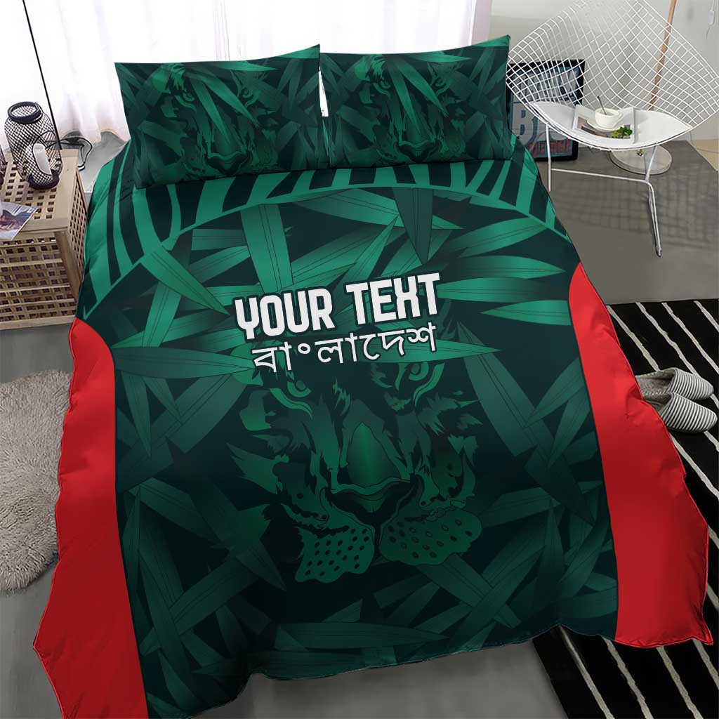 Royal Bengal Tiger Bangladesh Cricket Custom Bedding Set The Red and Green Version