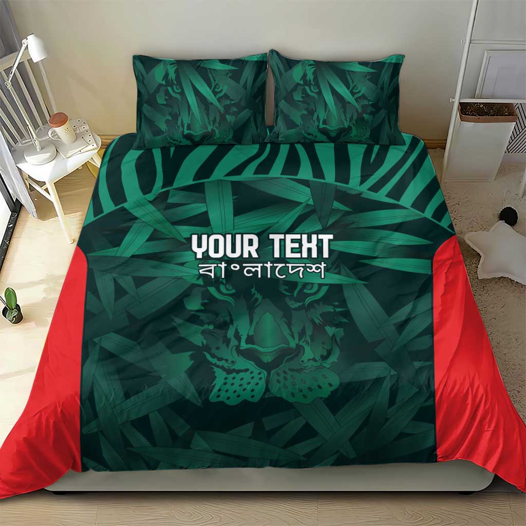 Royal Bengal Tiger Bangladesh Cricket Custom Bedding Set The Red and Green Version