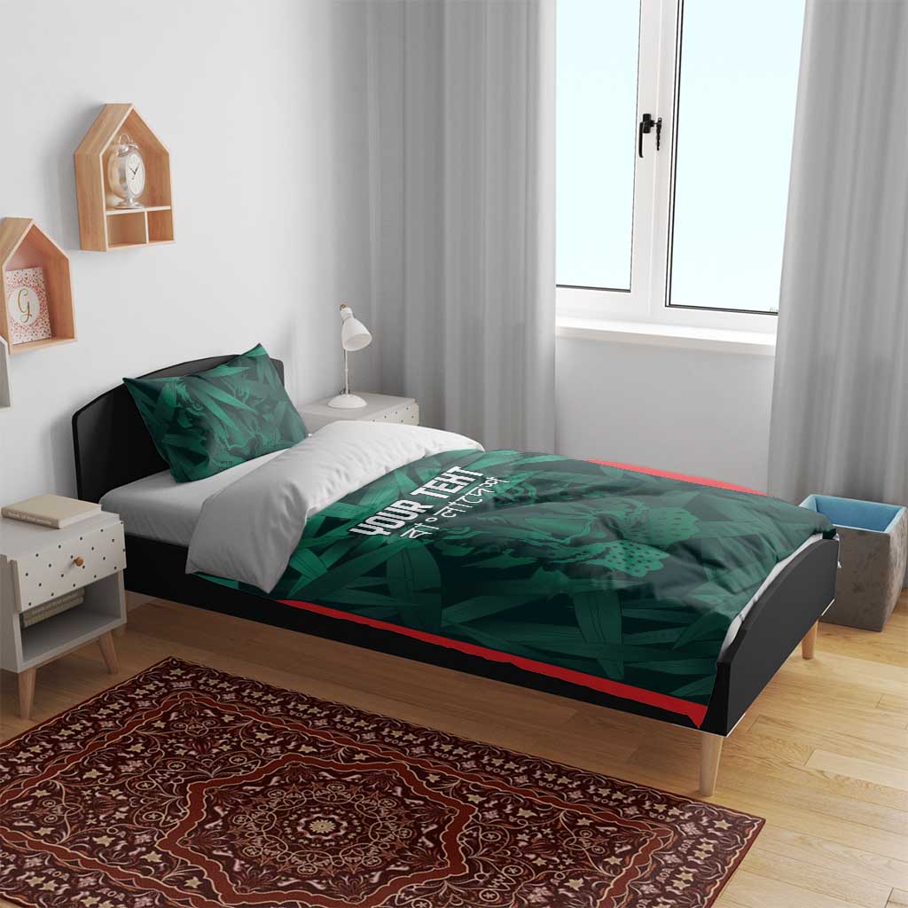 Royal Bengal Tiger Bangladesh Cricket Custom Bedding Set The Red and Green Version