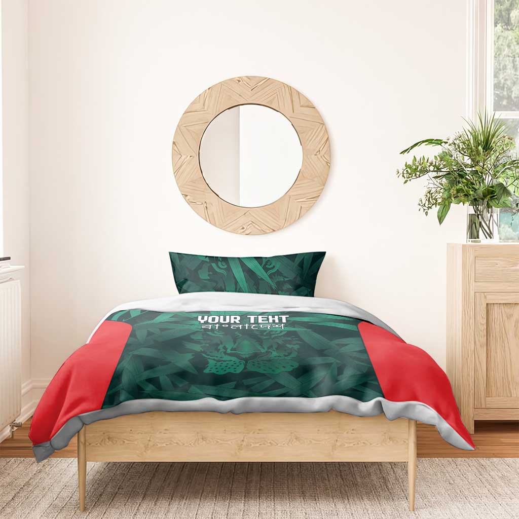 Royal Bengal Tiger Bangladesh Cricket Custom Bedding Set The Red and Green Version