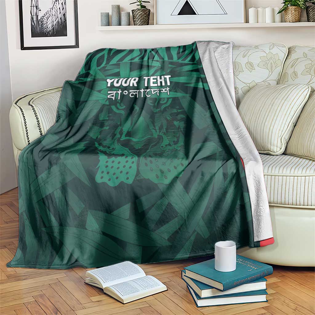 Royal Bengal Tiger Bangladesh Cricket Custom Blanket The Red and Green Version