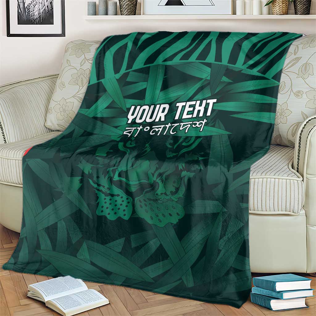 Royal Bengal Tiger Bangladesh Cricket Custom Blanket The Red and Green Version