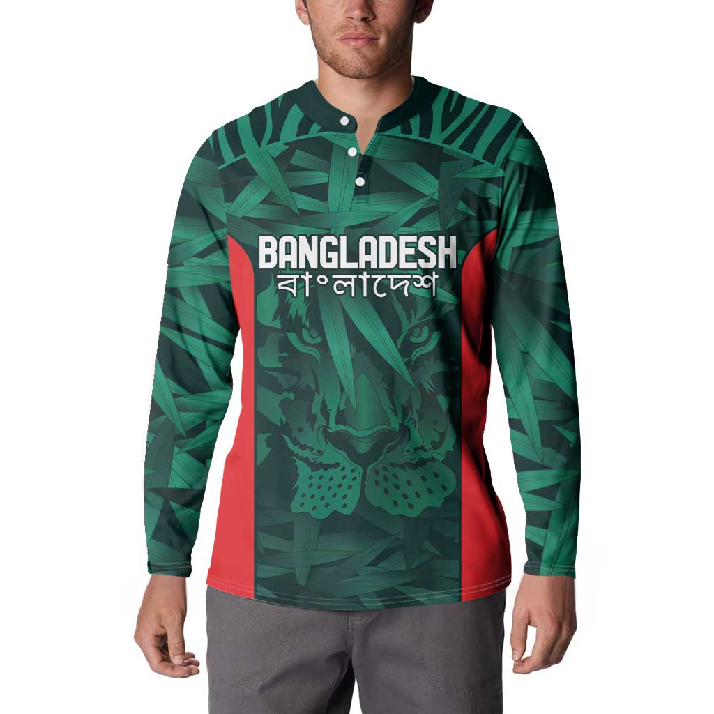Royal Bengal Tiger Bangladesh Cricket Custom Button Sweatshirt The Red and Green Version