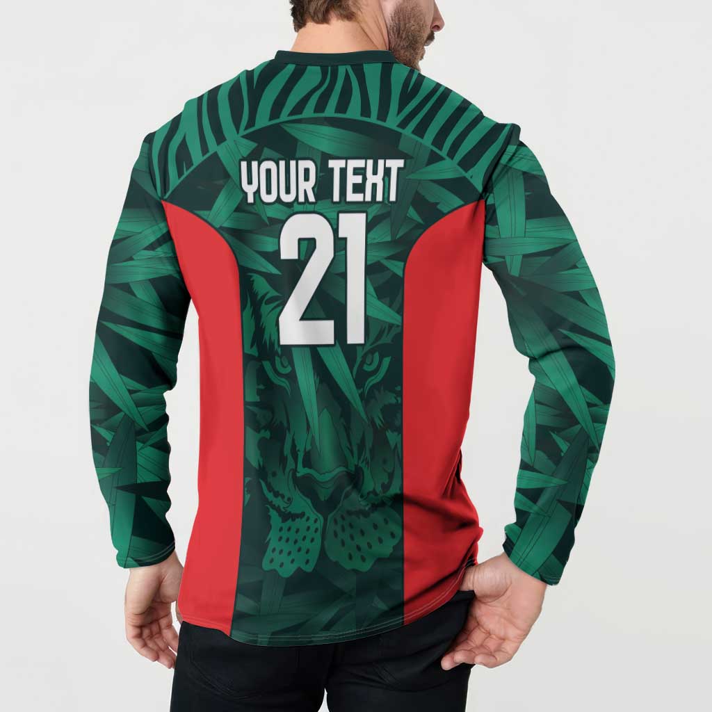 Royal Bengal Tiger Bangladesh Cricket Custom Button Sweatshirt The Red and Green Version