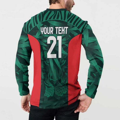 Royal Bengal Tiger Bangladesh Cricket Custom Button Sweatshirt The Red and Green Version