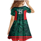 Royal Bengal Tiger Bangladesh Cricket Custom Family Matching Mermaid Dress and Hawaiian Shirt The Red and Green Version
