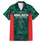 Royal Bengal Tiger Bangladesh Cricket Custom Family Matching Mermaid Dress and Hawaiian Shirt The Red and Green Version