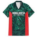 Royal Bengal Tiger Bangladesh Cricket Custom Family Matching Off The Shoulder Long Sleeve Dress and Hawaiian Shirt The Red and Green Version