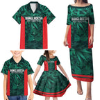 Royal Bengal Tiger Bangladesh Cricket Custom Family Matching Puletasi and Hawaiian Shirt The Red and Green Version