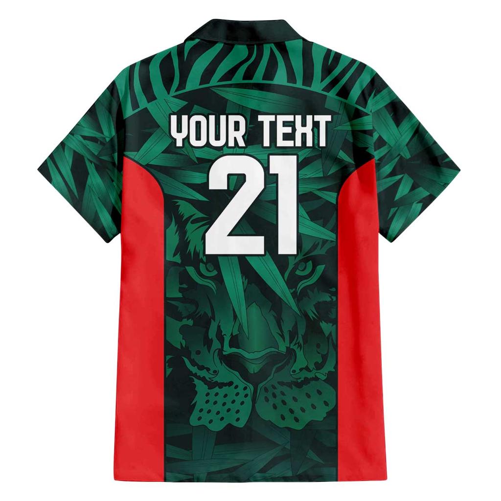 Royal Bengal Tiger Bangladesh Cricket Custom Family Matching Puletasi and Hawaiian Shirt The Red and Green Version