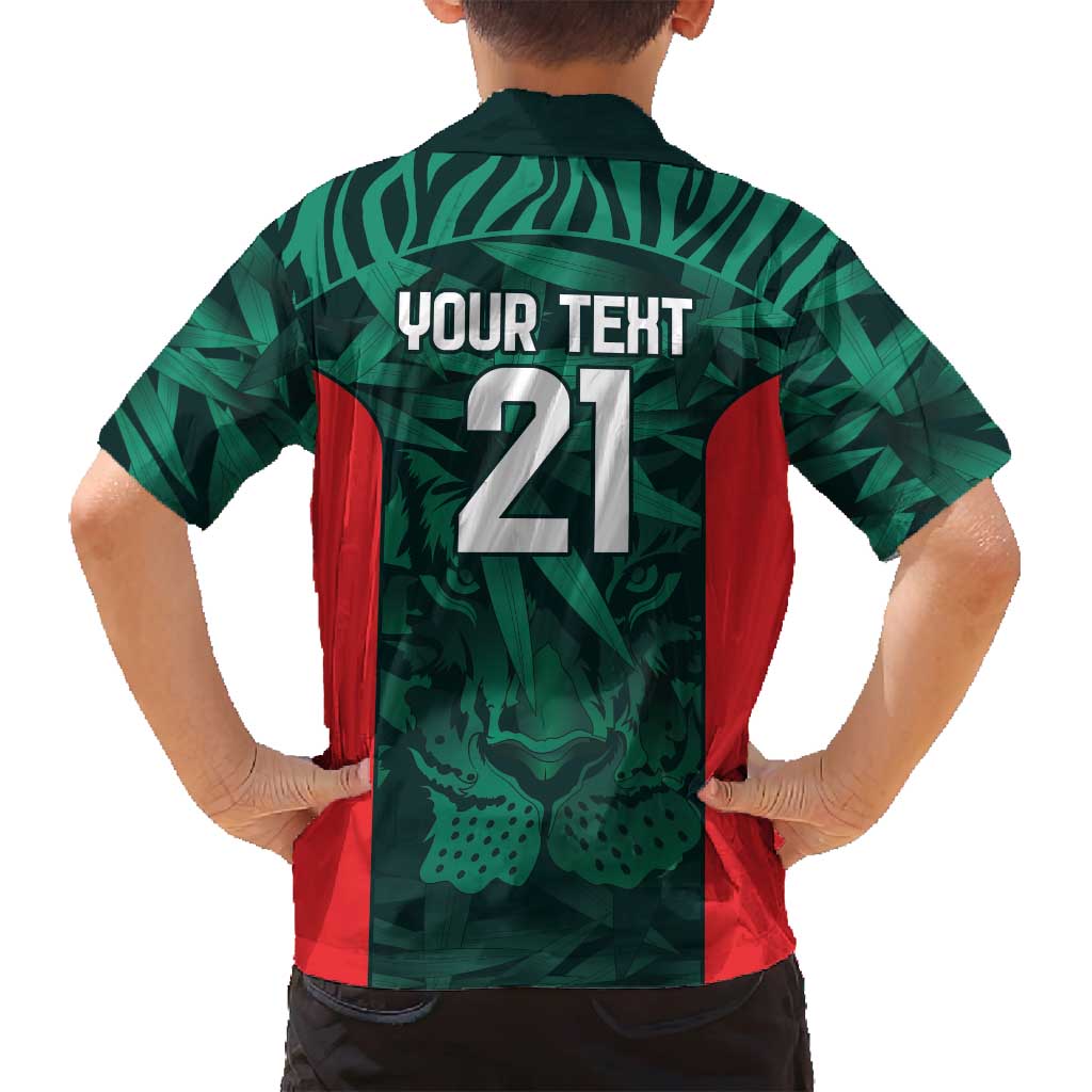 Royal Bengal Tiger Bangladesh Cricket Custom Family Matching Summer Maxi Dress and Hawaiian Shirt The Red and Green Version