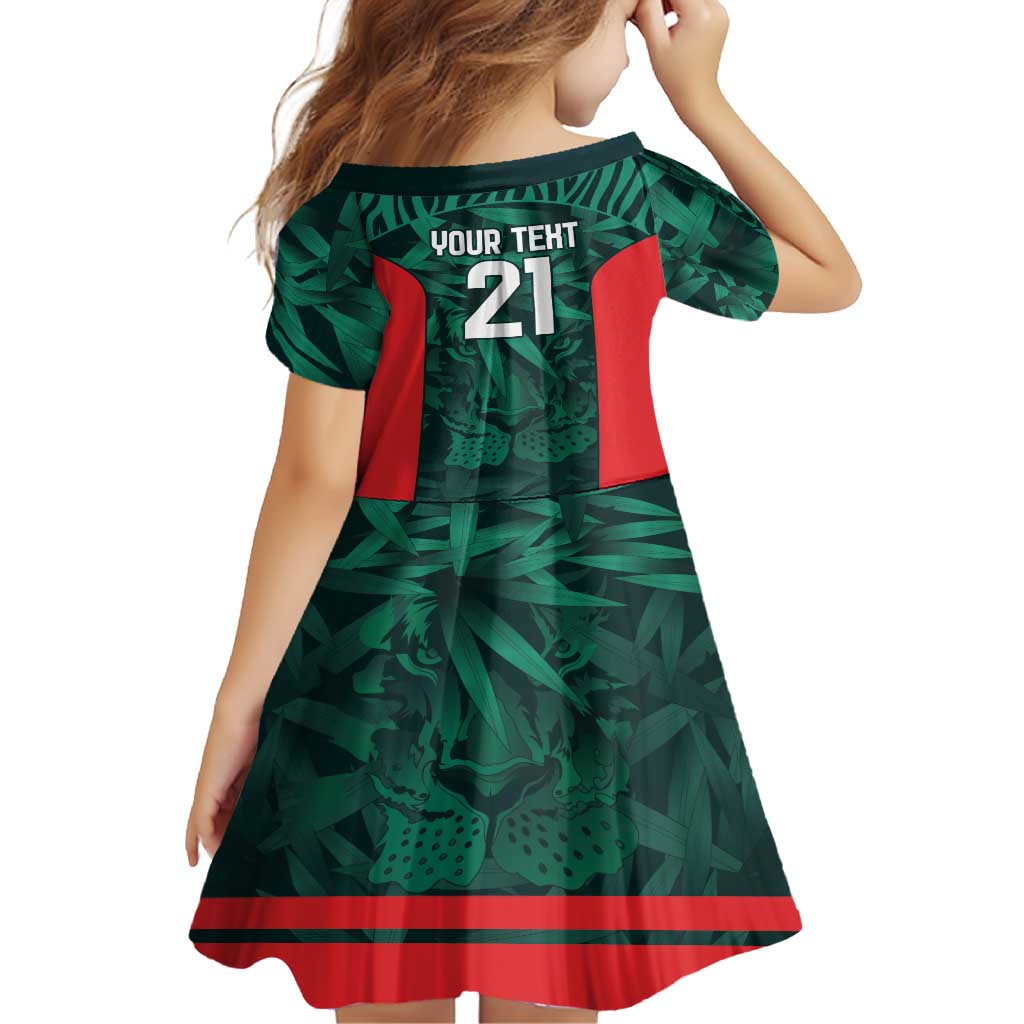 Royal Bengal Tiger Bangladesh Cricket Custom Family Matching Summer Maxi Dress and Hawaiian Shirt The Red and Green Version