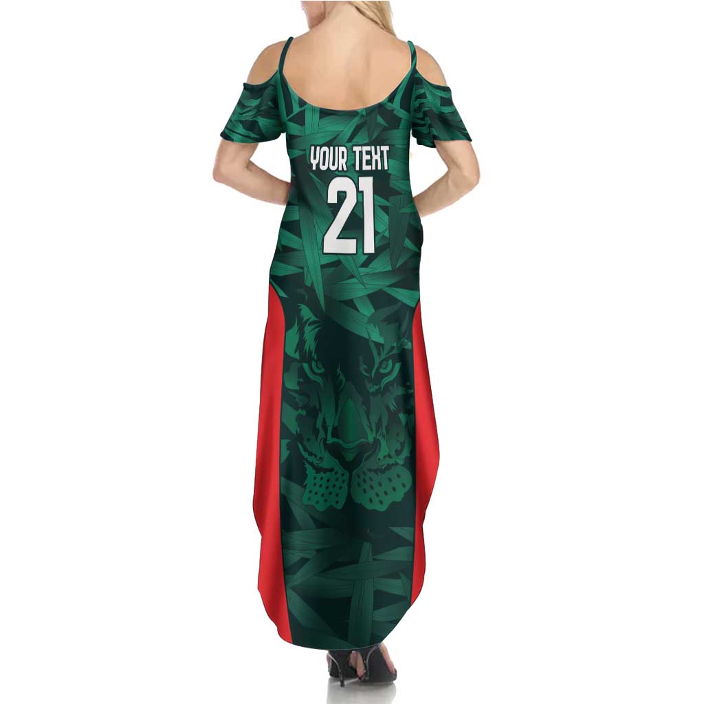 Royal Bengal Tiger Bangladesh Cricket Custom Family Matching Summer Maxi Dress and Hawaiian Shirt The Red and Green Version