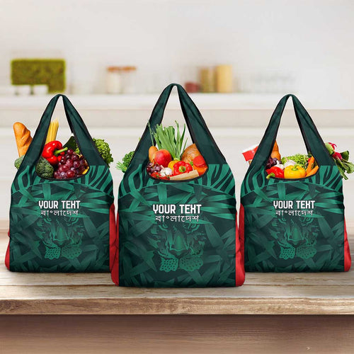 Royal Bengal Tiger Bangladesh Cricket Custom Grocery Bag The Red and Green Version
