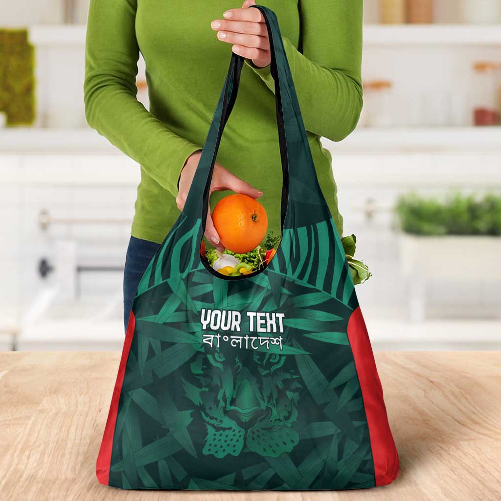 Royal Bengal Tiger Bangladesh Cricket Custom Grocery Bag The Red and Green Version