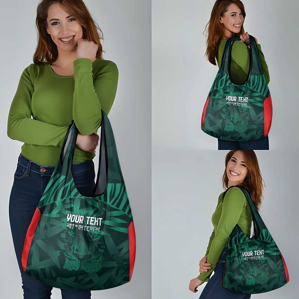 Royal Bengal Tiger Bangladesh Cricket Custom Grocery Bag The Red and Green Version