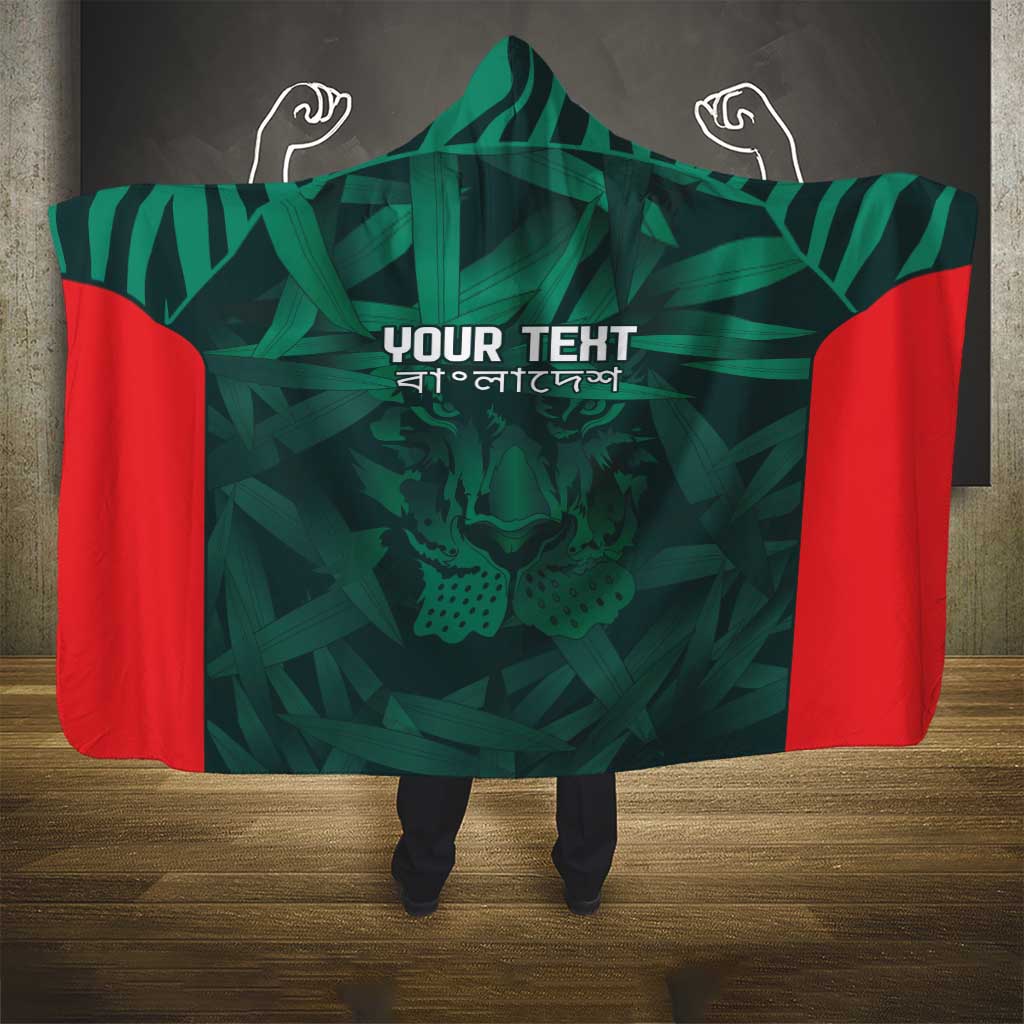 Royal Bengal Tiger Bangladesh Cricket Custom Hooded Blanket The Red and Green Version