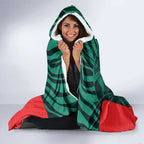Royal Bengal Tiger Bangladesh Cricket Custom Hooded Blanket The Red and Green Version
